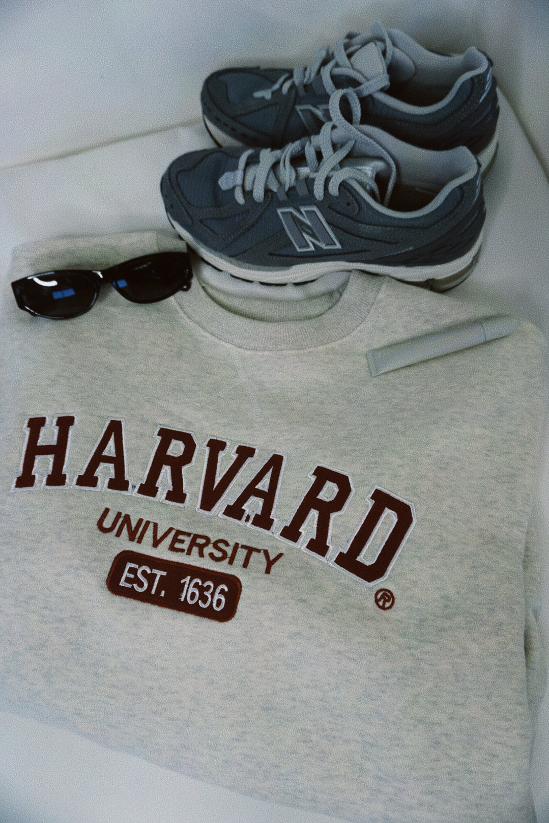 Original Harvard University Est 1636 Grey and Maroon Crewneck Sweatshirt