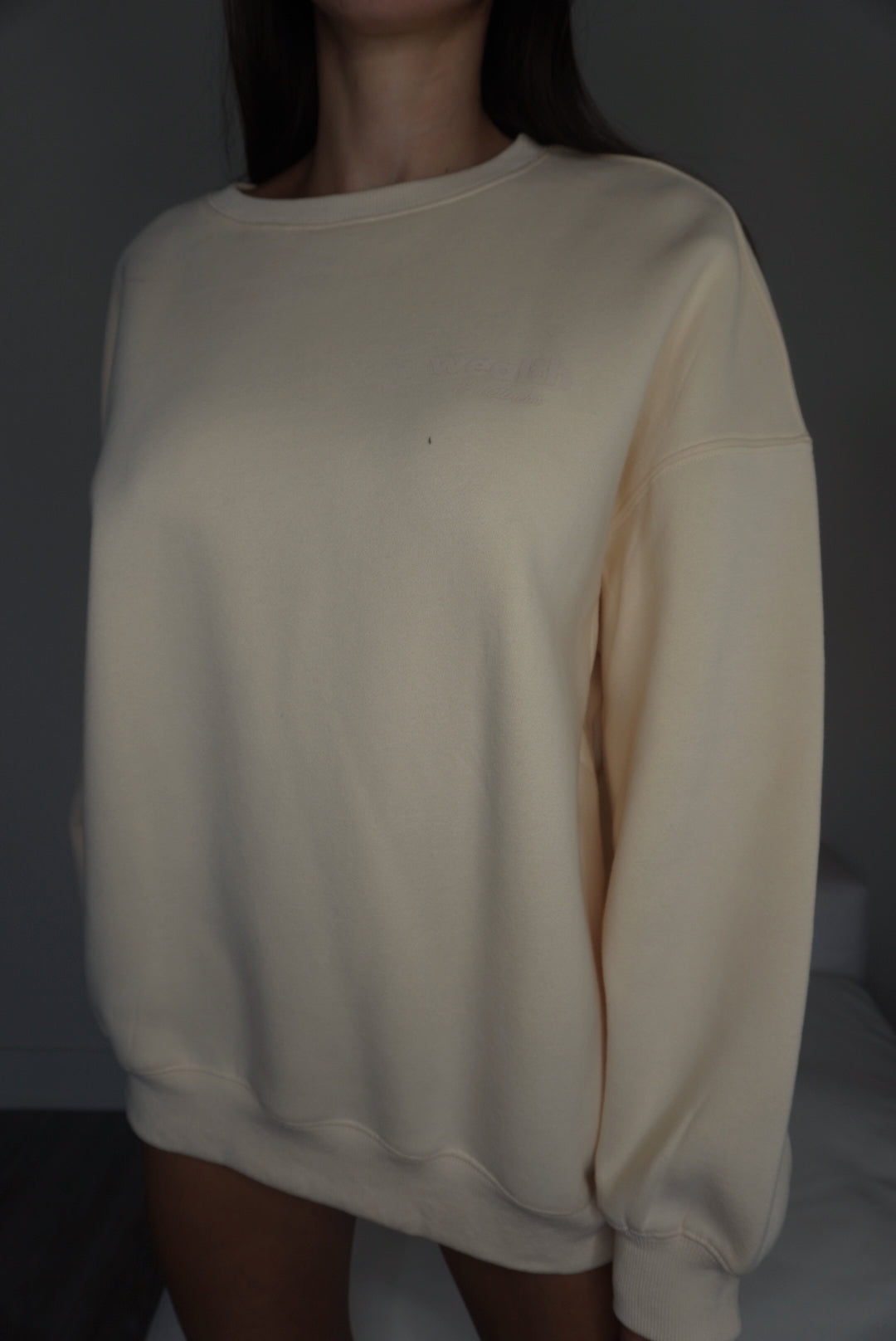 Wealth & Wellness Club Apricot on Apricot Oversized Crewneck Sweatshirt