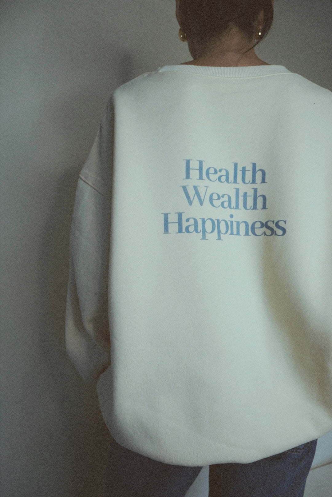 Health Wealth Happiness Apricot Oversized Crewneck Sweatshirt