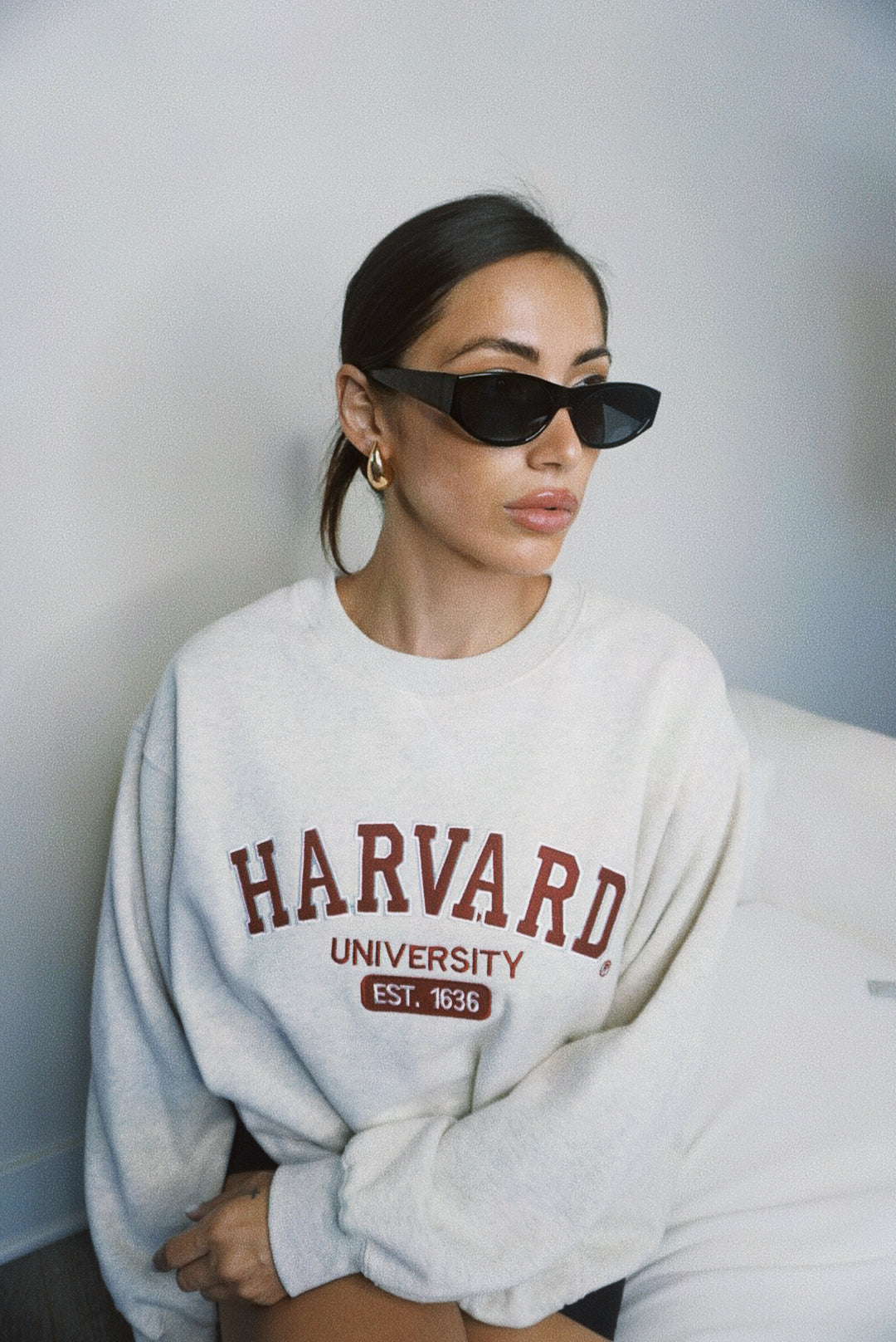 Original Harvard University Est 1636 Grey and Maroon Crewneck Sweatshirt