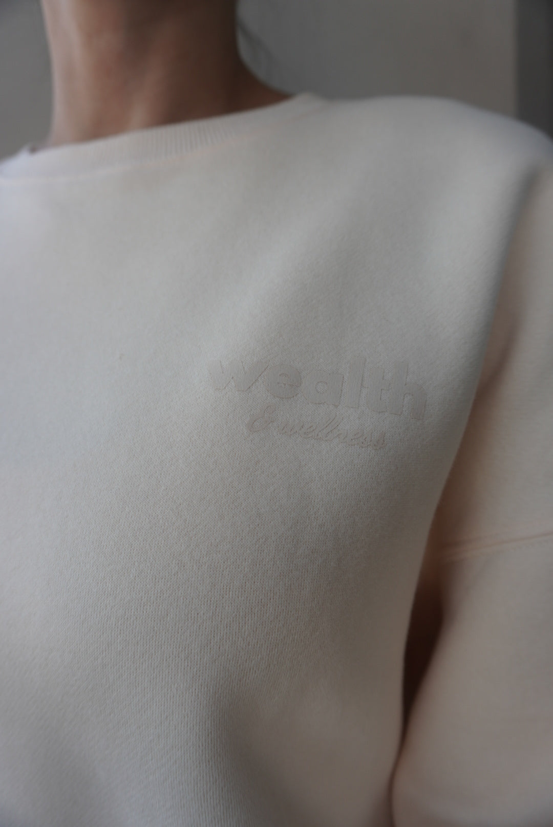 Wealth & Wellness Club Apricot on Apricot Oversized Crewneck Sweatshirt