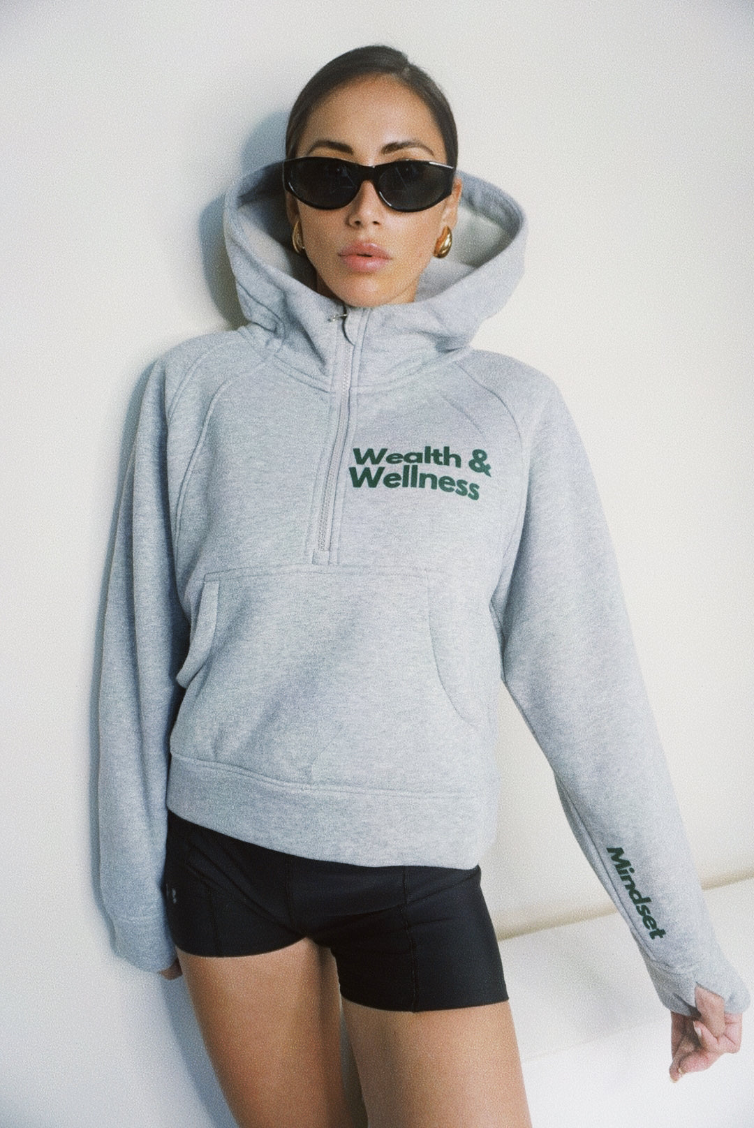 Wealth & Wellness Scuba Oversized Half-Zip Hoodie