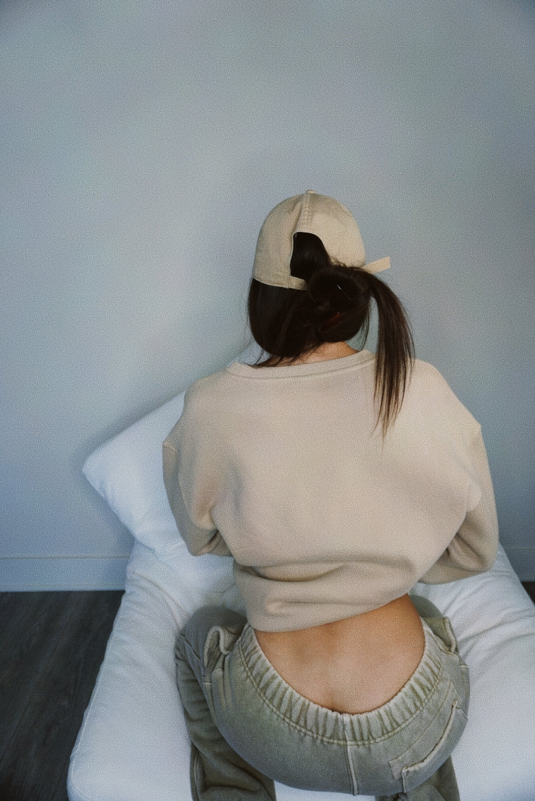 Wealth & Wellness Club Tan and Green Oversized Crewneck Sweatshirt