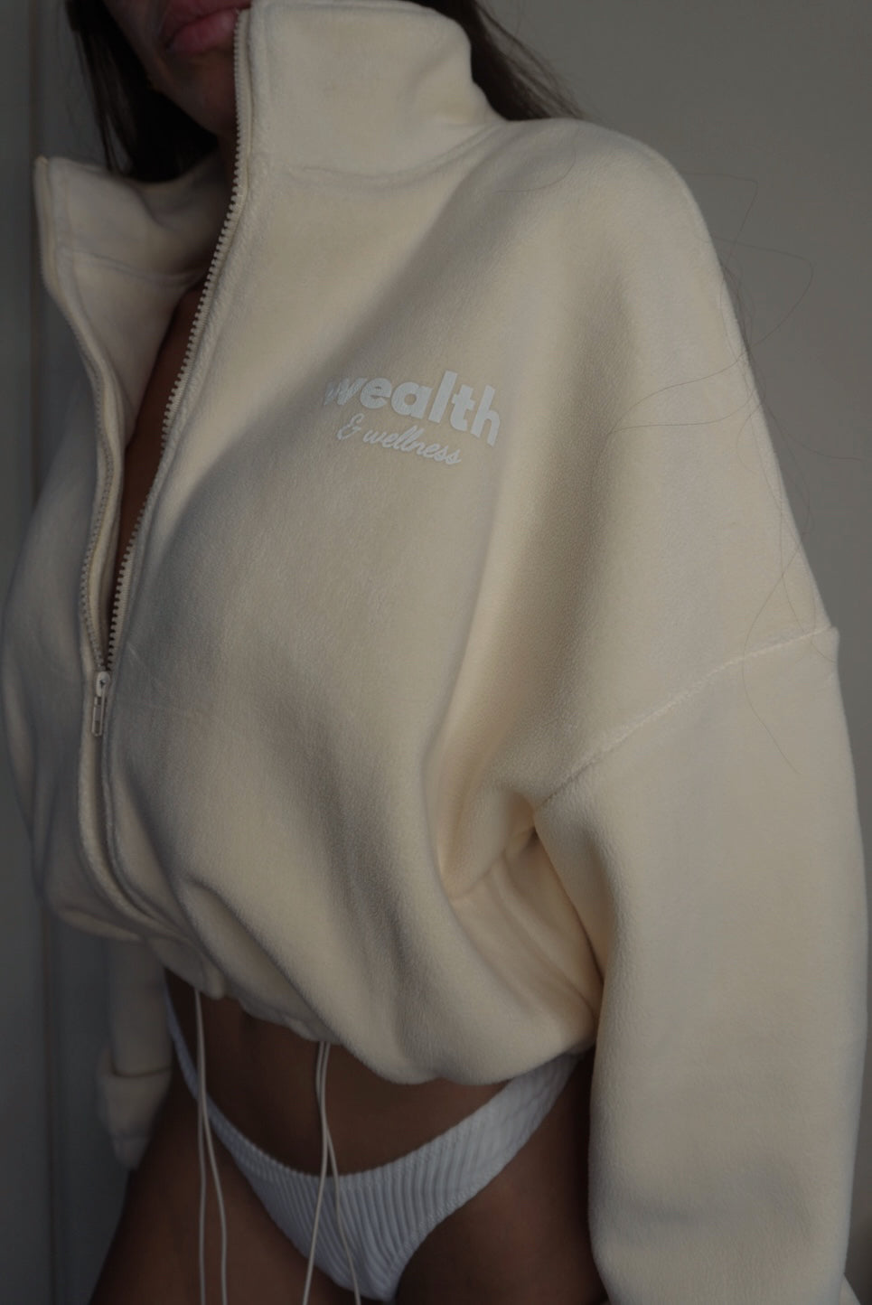 Wealth & Wellness Crop Teddy Jacket