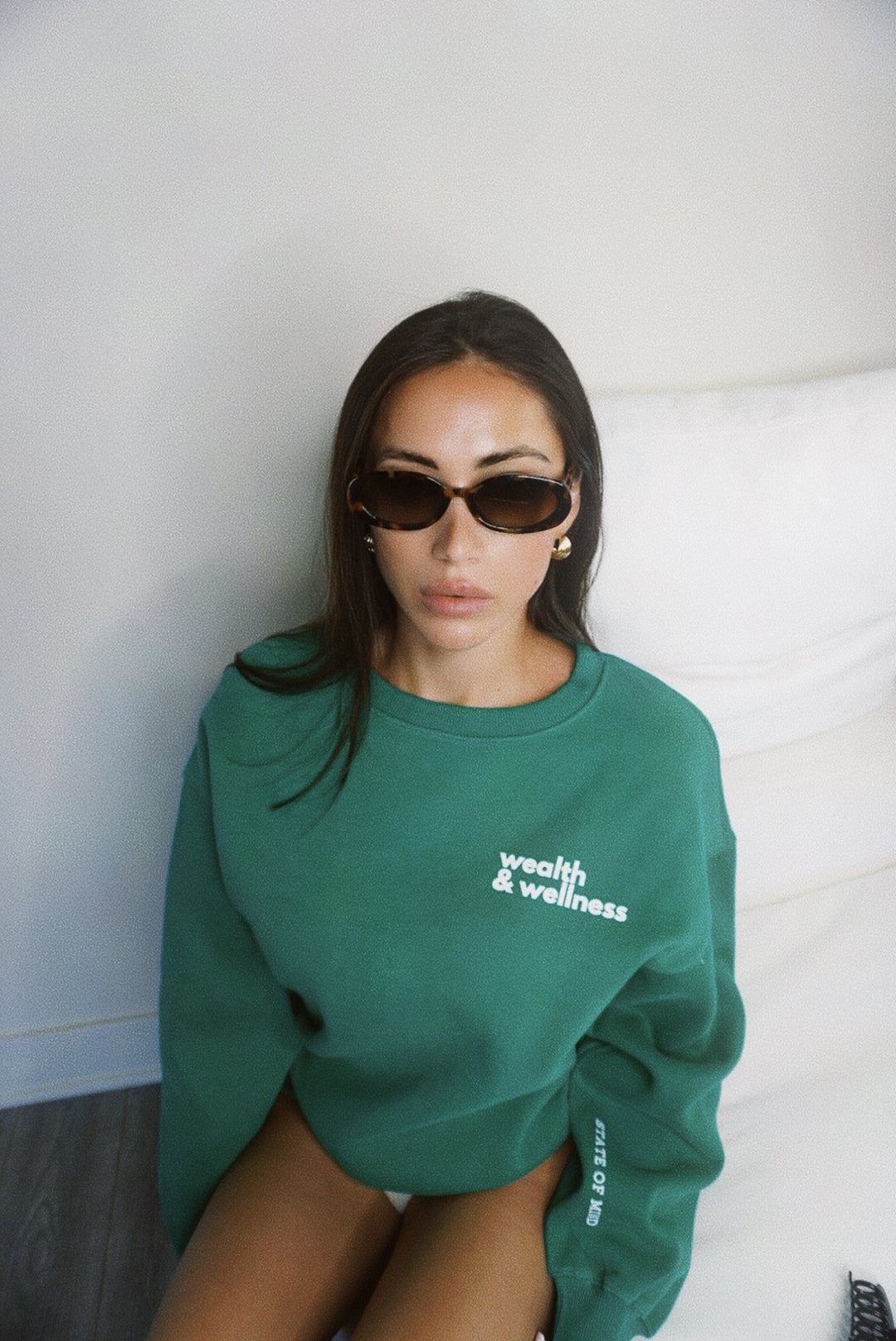 Wealth & Wellness Club Kelly Green Oversized Crewneck Sweatshirt