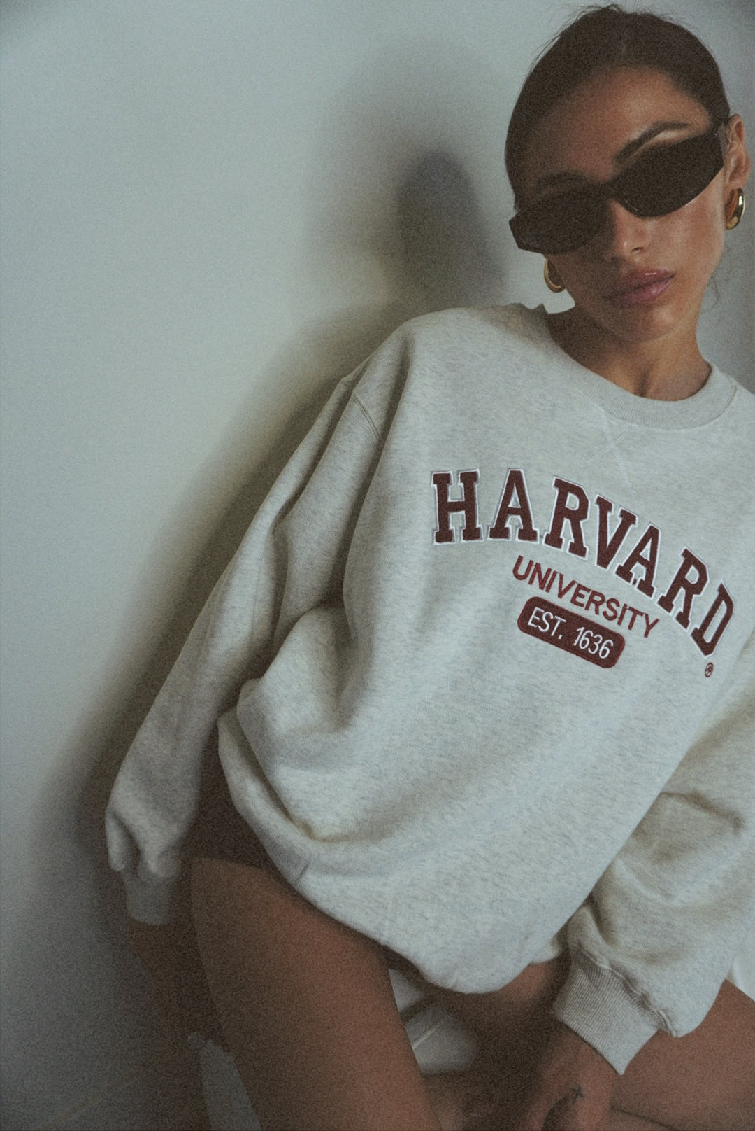Original Harvard University Est 1636 Grey and Maroon Crewneck Sweatshirt