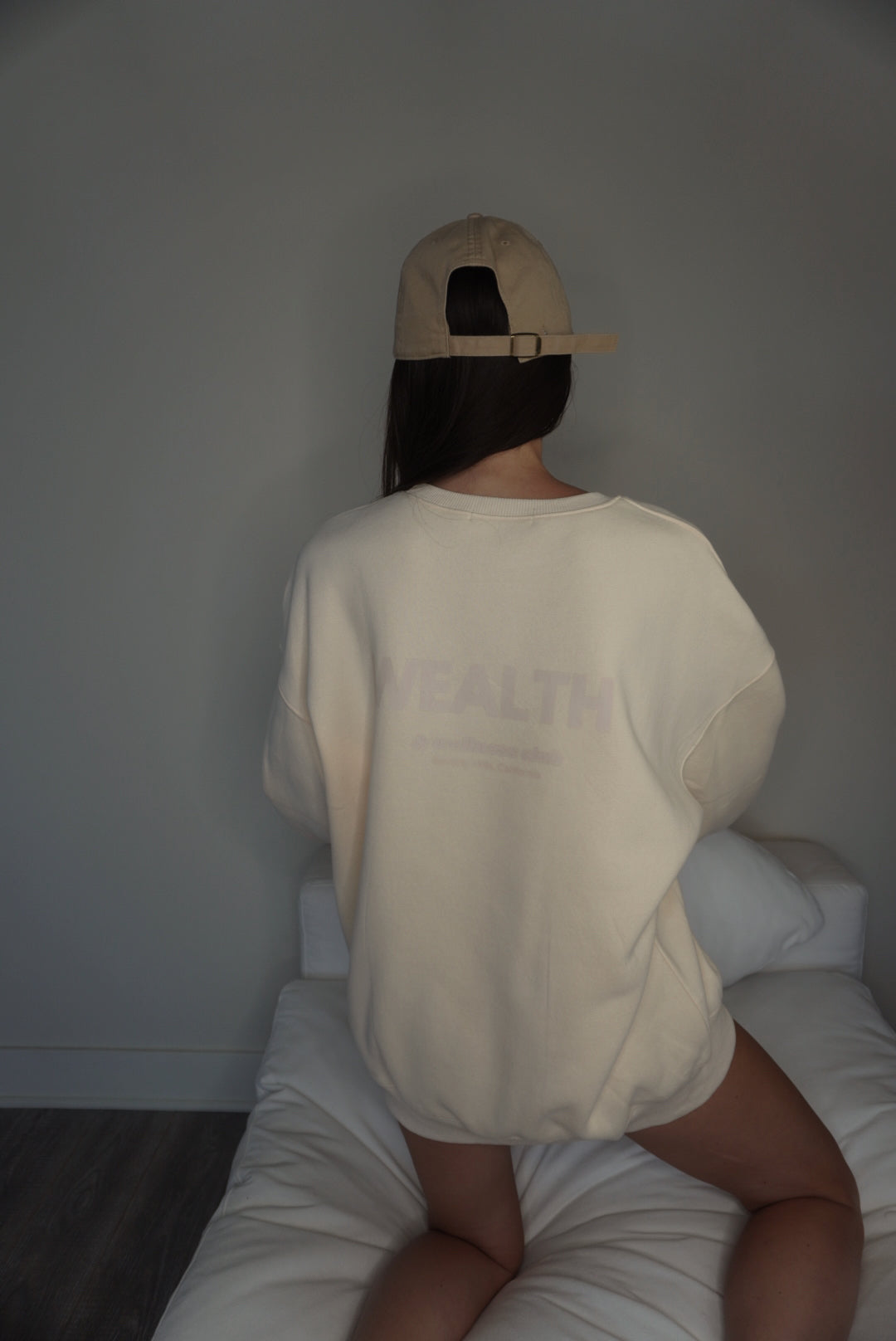 Wealth & Wellness Club Apricot on Apricot Oversized Crewneck Sweatshirt