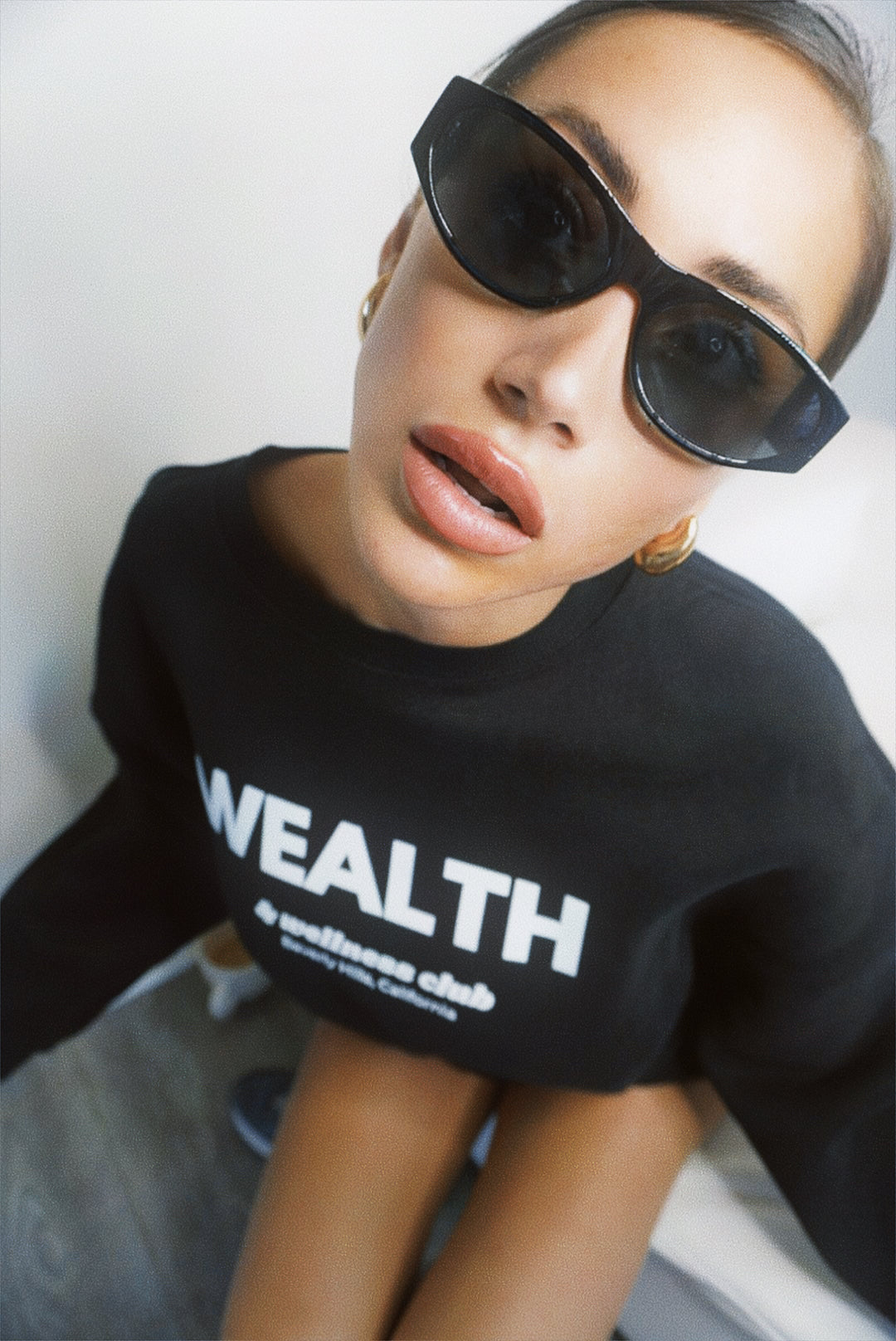 Wealth & Wellness Club Black Oversized Crewneck Sweatshirt