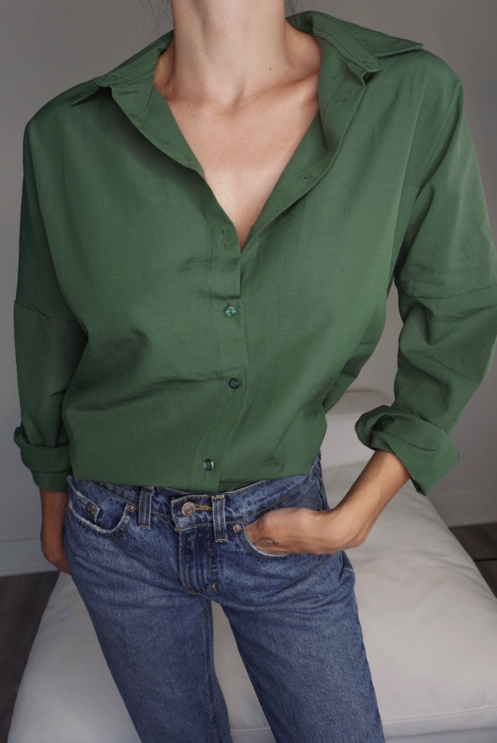 Forest Green Button Down Flannel