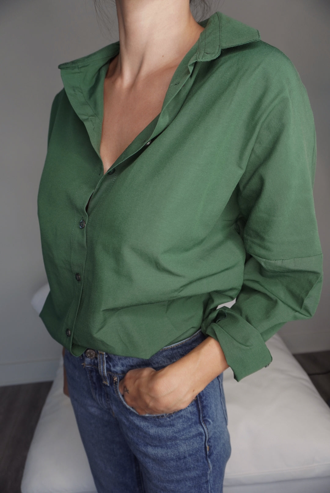 Forest Green Button Down Flannel