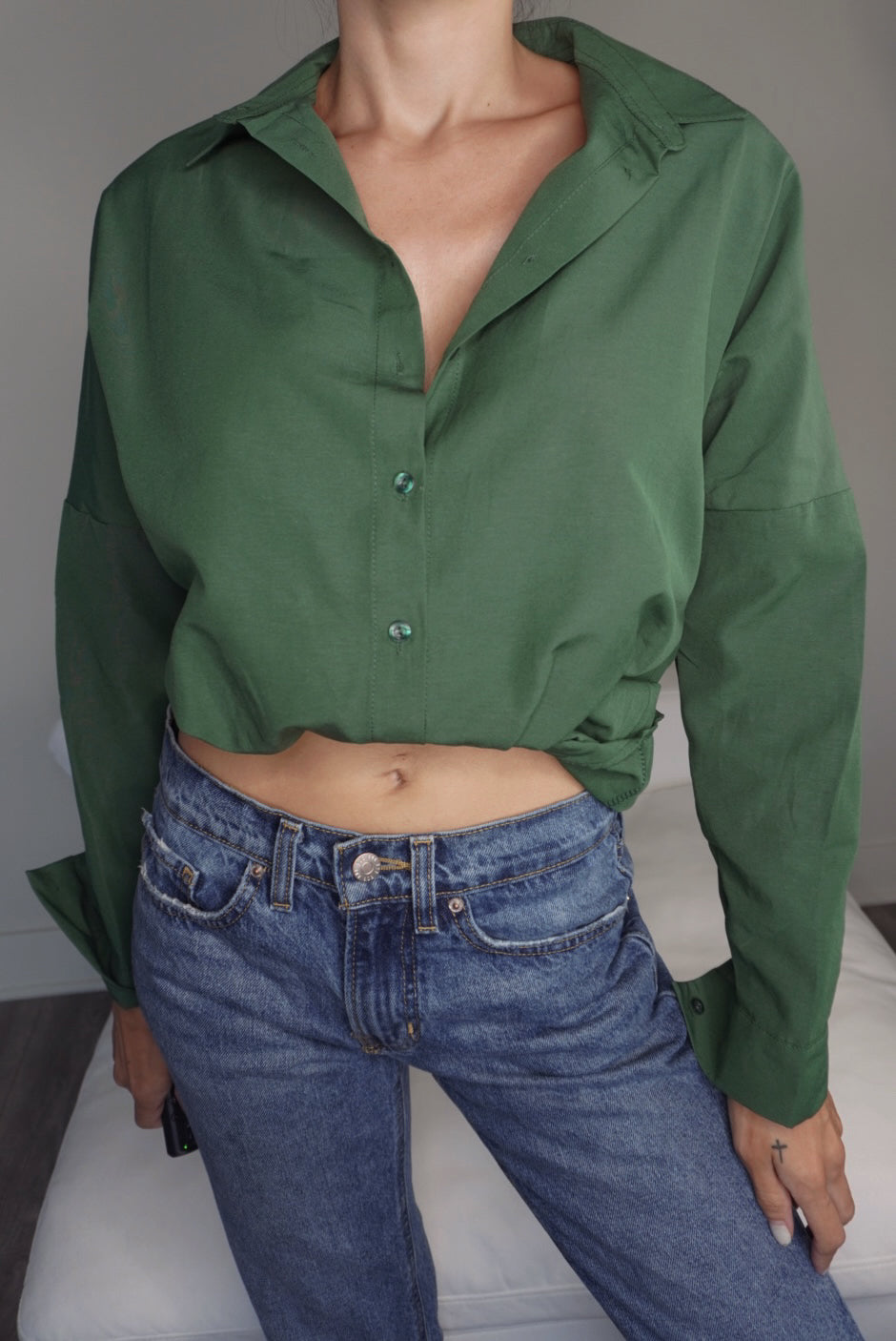 Forest Green Button Down Flannel