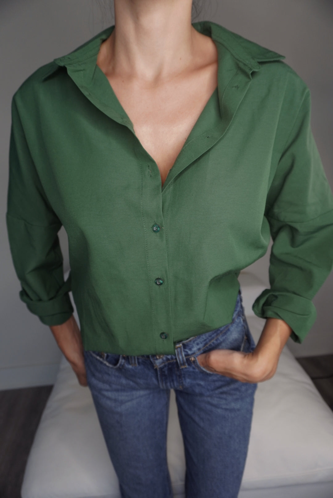 Forest Green Button Down Flannel