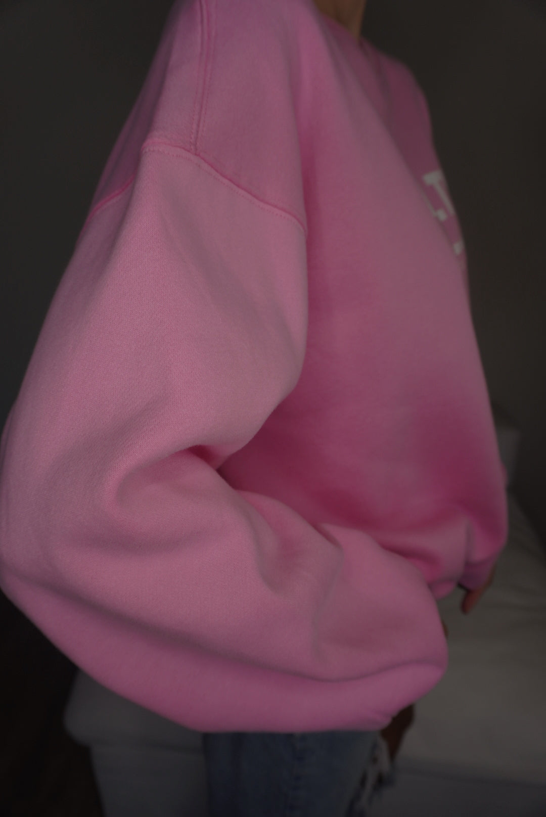 Wealth & Wellness Club Pink Oversized Crewneck Sweatshirt
