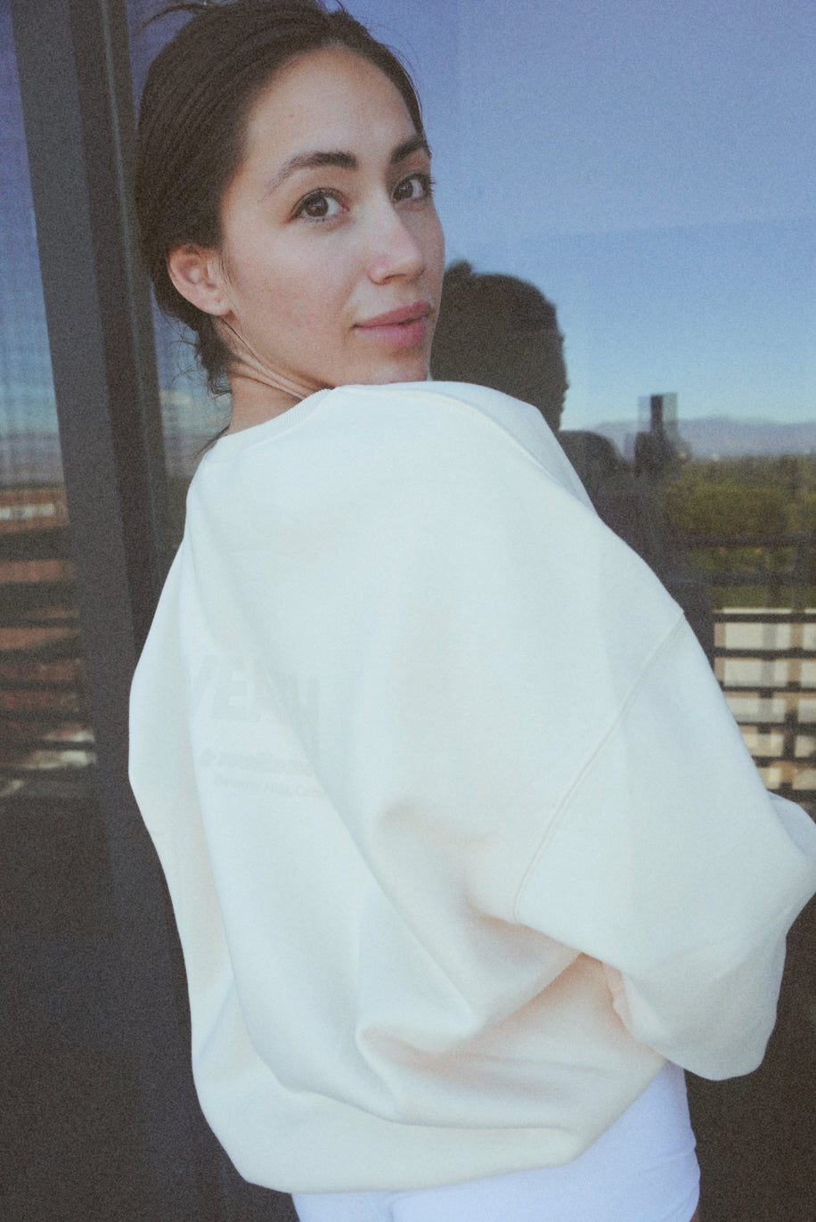 Wealth & Wellness Club Apricot on Apricot Oversized Crewneck Sweatshirt