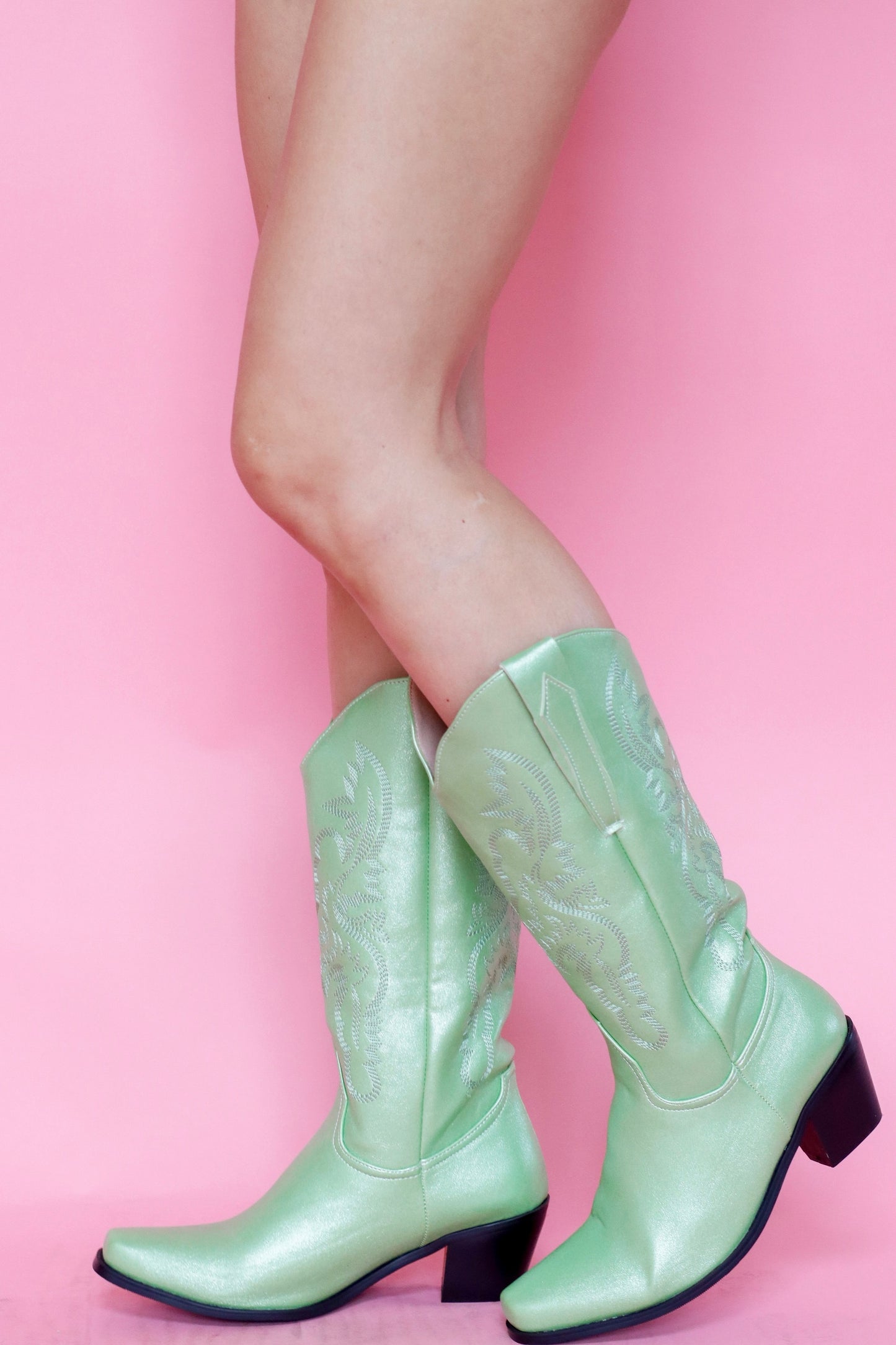 The It Girl Cowgirl Boots Mint