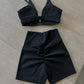 Lift Push Up Bra and Shorts 2 Piece Black ButterGlove™