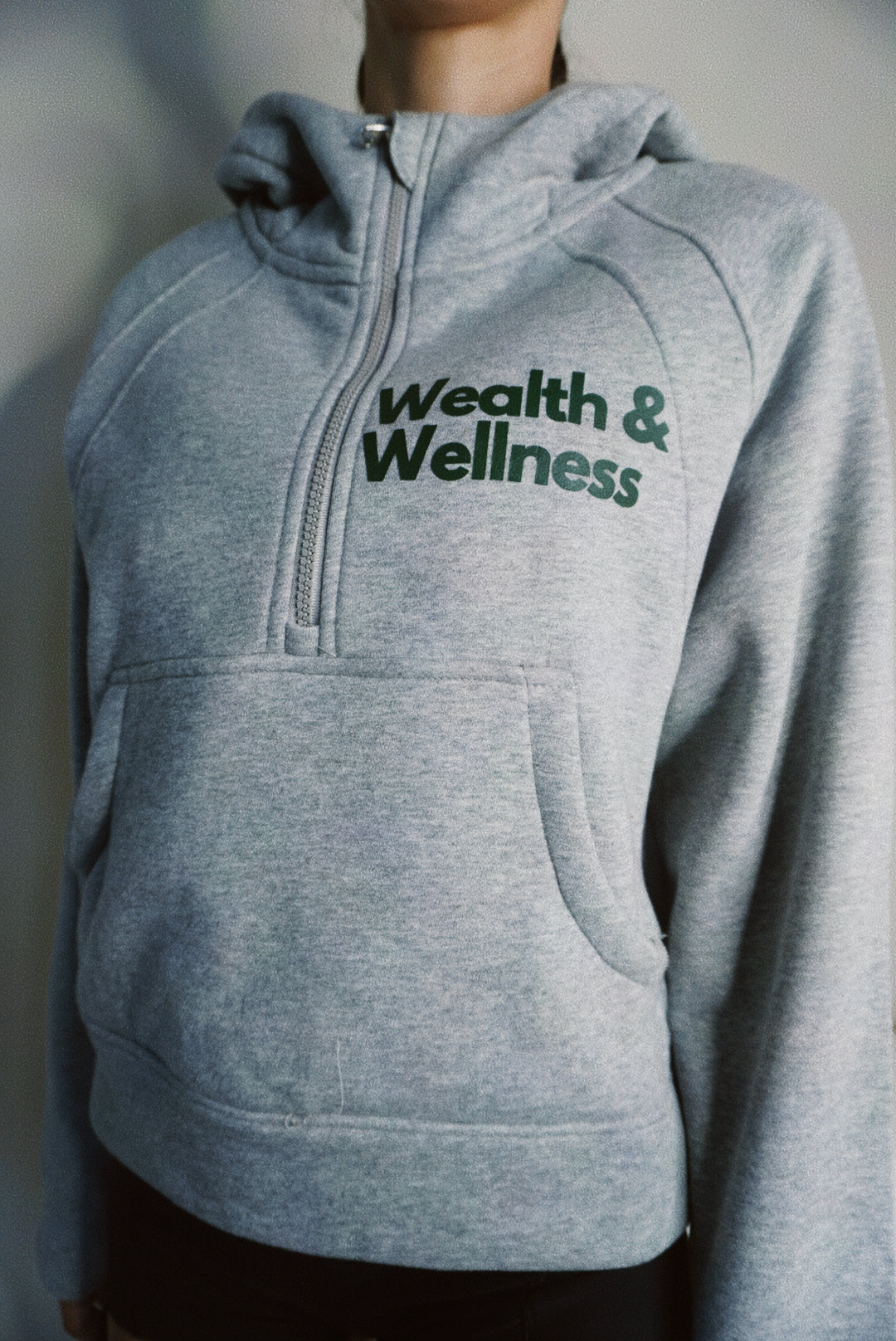 Wealth & Wellness Scuba Oversized Half-Zip Hoodie