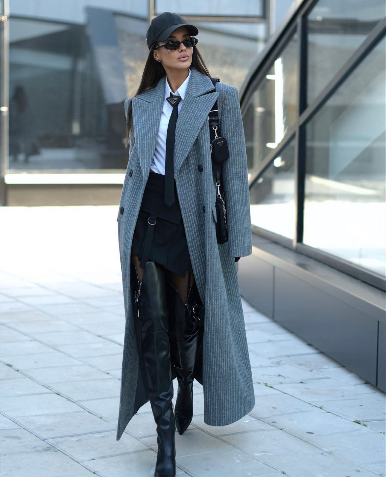 Grey Cashmere Wool Trench Coat