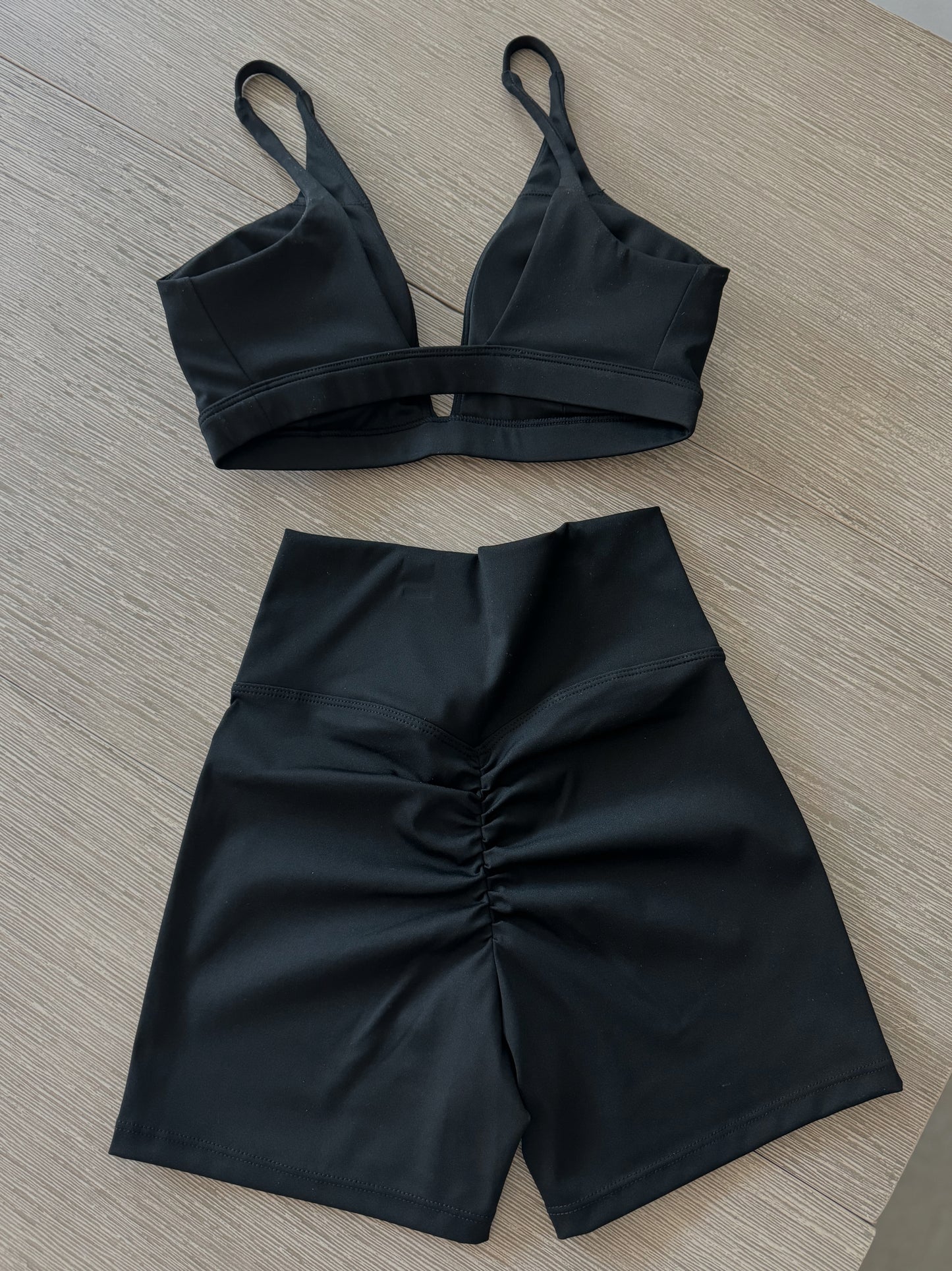 Lift Push Up Bra and Shorts 2 Piece Black ButterGlove™