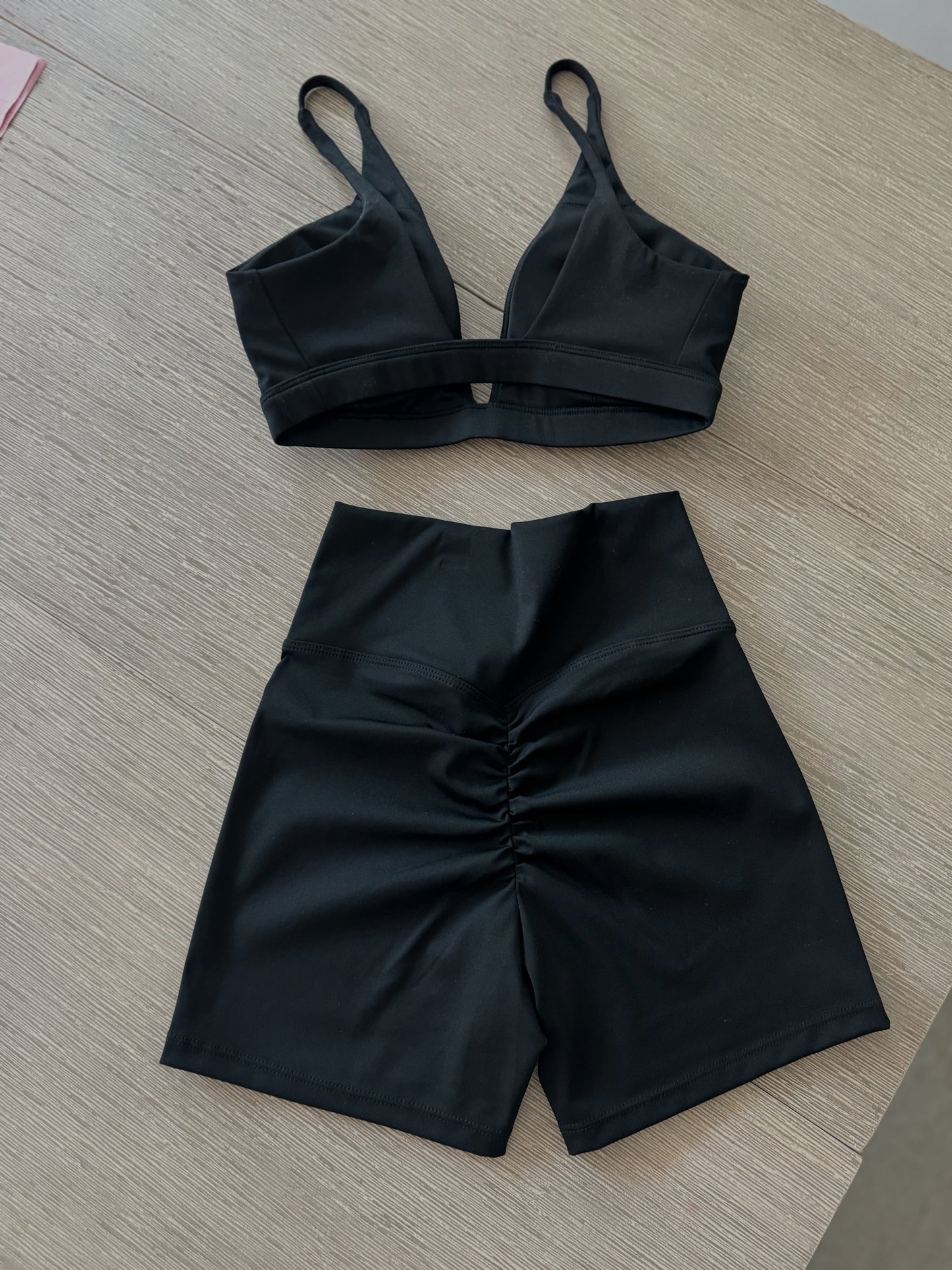 Lift Push Up Bra and Shorts 2 Piece Black ButterGlove™