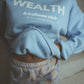 Wealth & Wellness Club Sky Blue Oversized Crewneck Sweatshirt