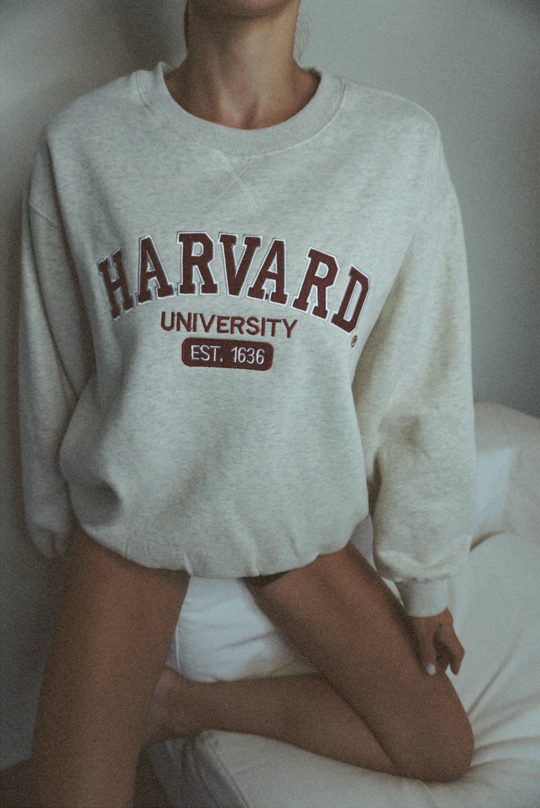 Original Harvard University Est 1636 Grey and Maroon Crewneck Sweatshirt