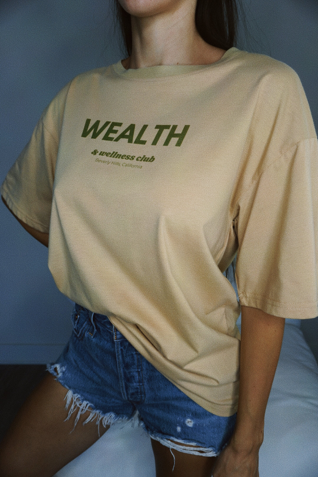 Wealth & Wellness Oversized Tan T-Shirt