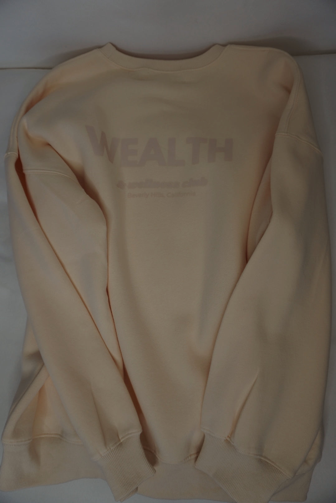 Wealth & Wellness Club Apricot on Apricot Oversized Crewneck Sweatshirt