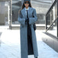 Grey Cashmere Wool Trench Coat