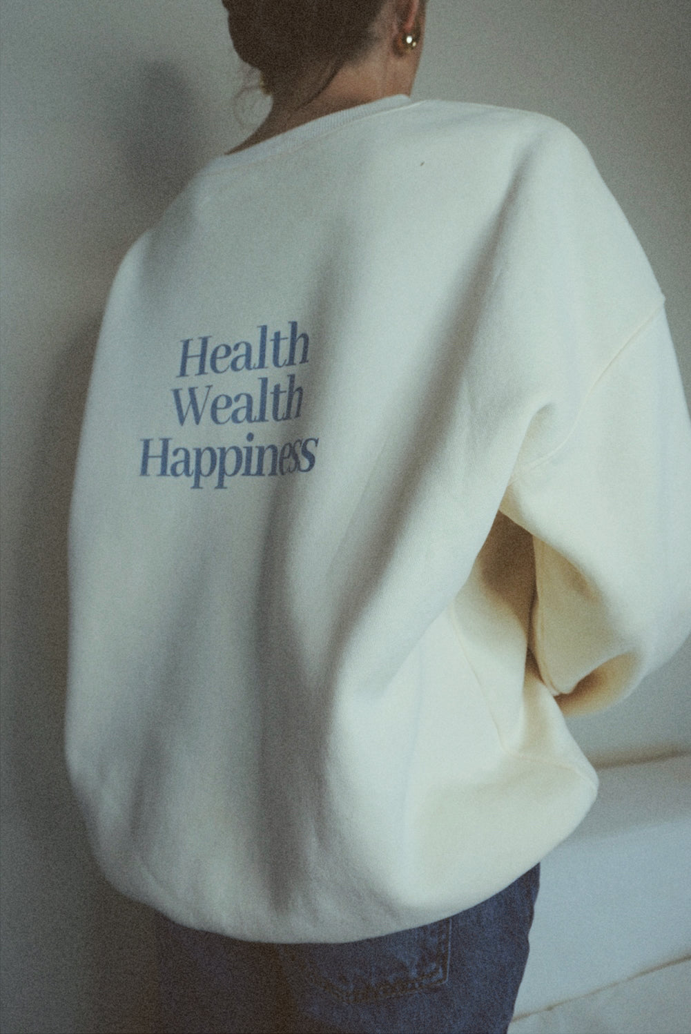 Health Wealth Happiness Apricot Oversized Crewneck Sweatshirt