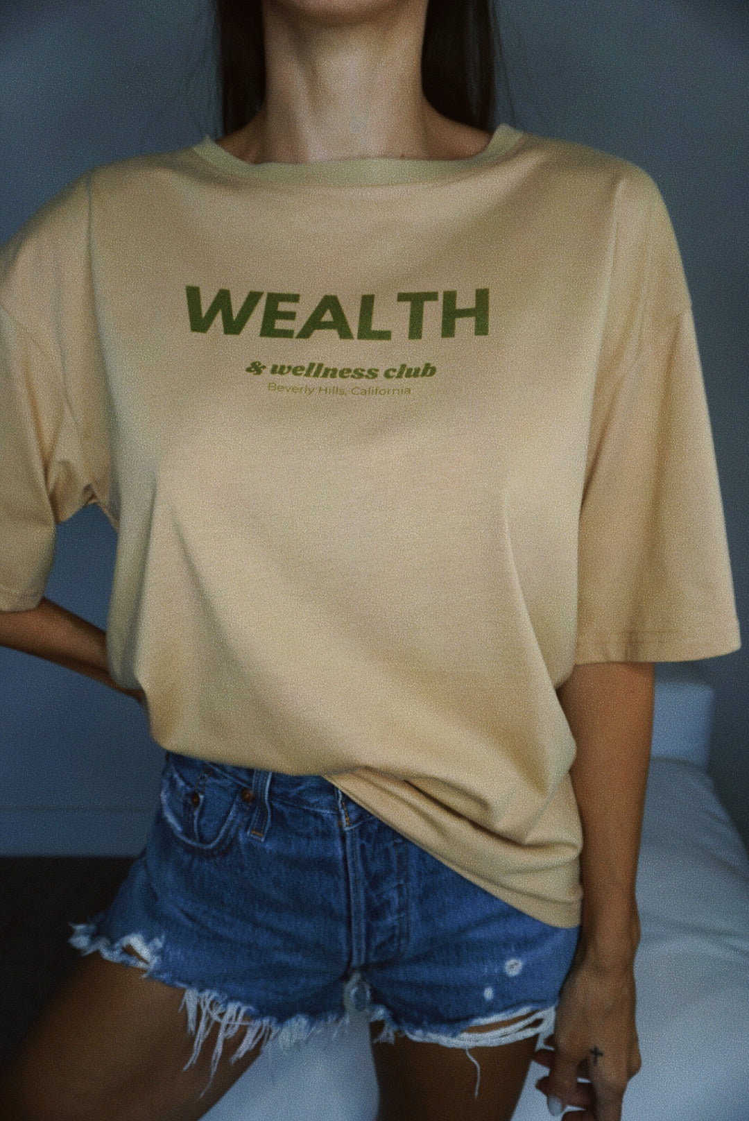 Wealth & Wellness Oversized Tan T-Shirt