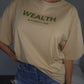 Wealth & Wellness Oversized Tan T-Shirt