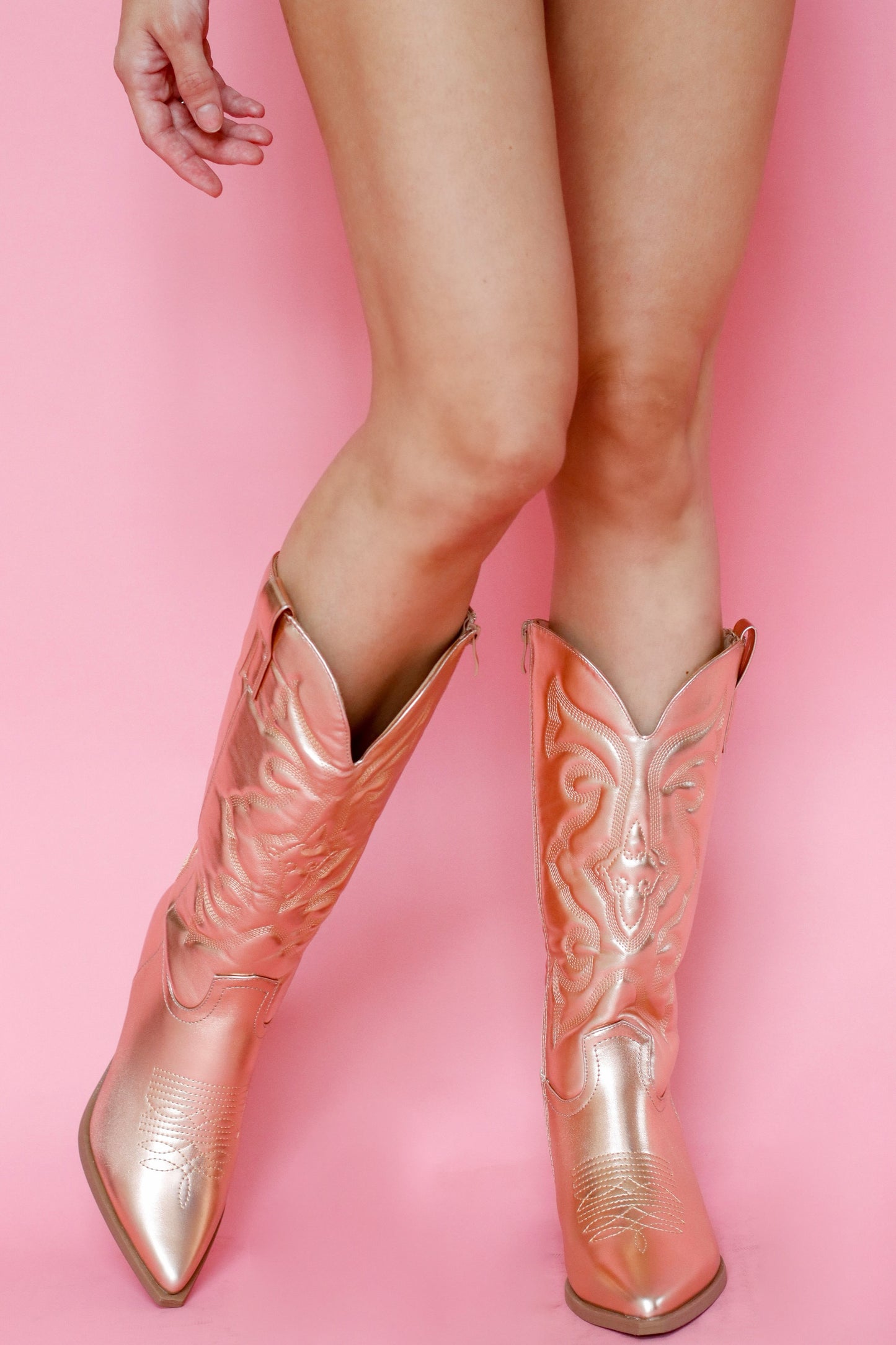 Classic It Girl Cowgirl Boots Gold