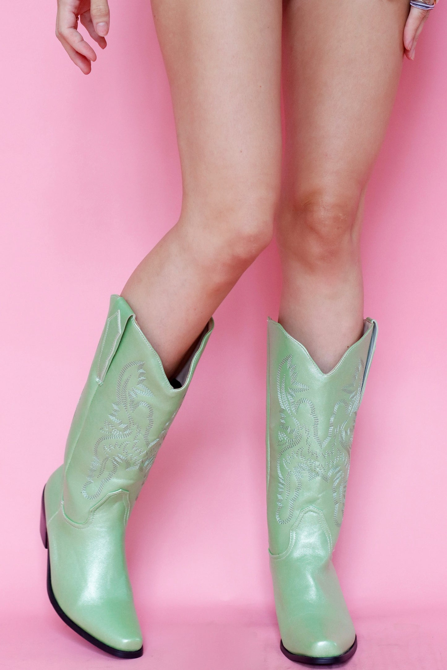 The It Girl Cowgirl Boots Mint