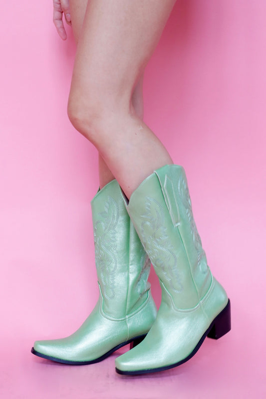 The It Girl Cowgirl Boots Mint