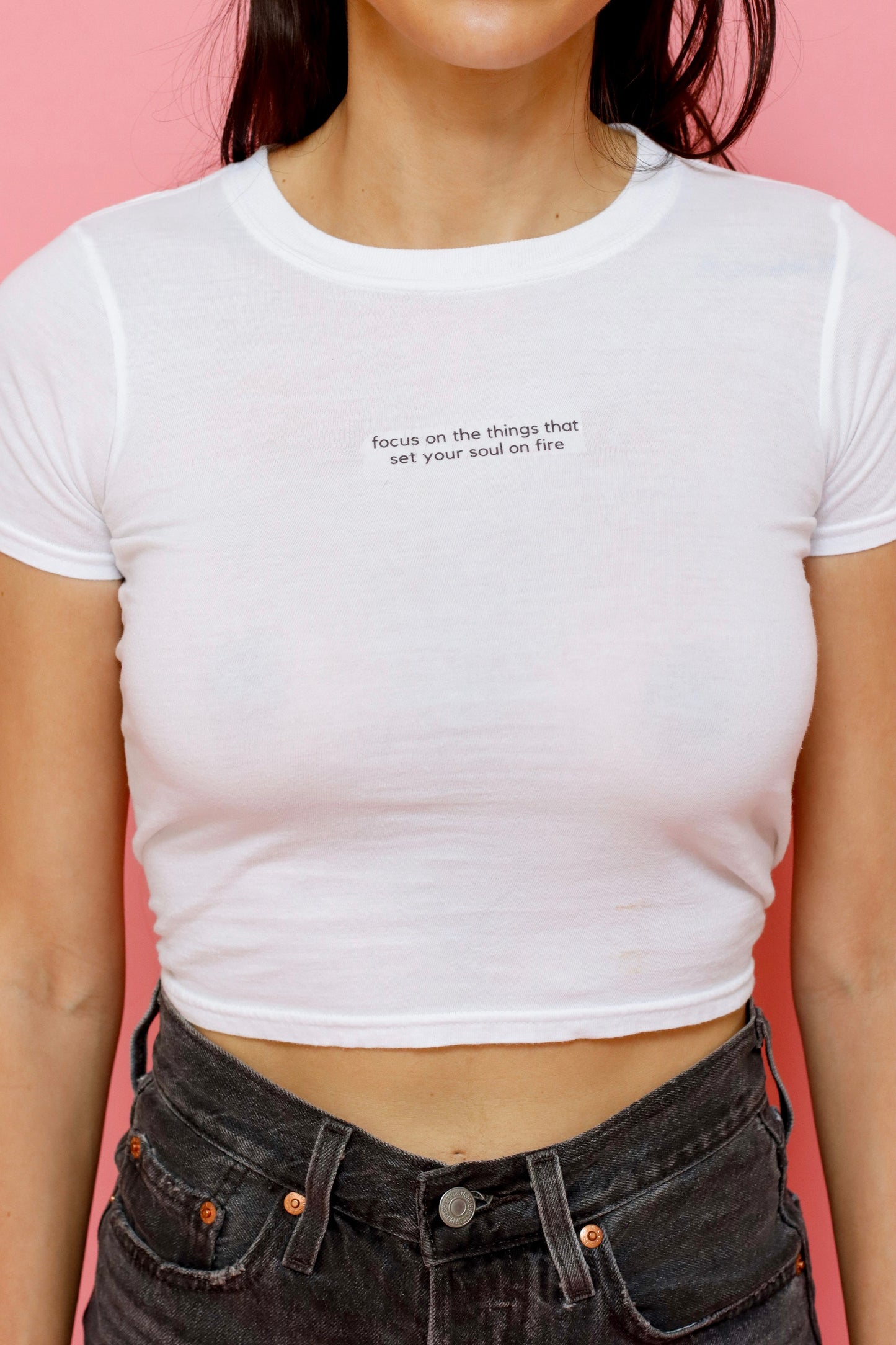 Perfect Crop Fit T-Shirt w/ Custom Message