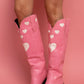 Pink Heart Cowgirl boots